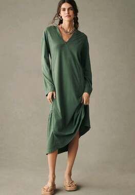Daily Practice by Anthropologie Long-Sleeve Hooded Midi Dress Solid M Comfort